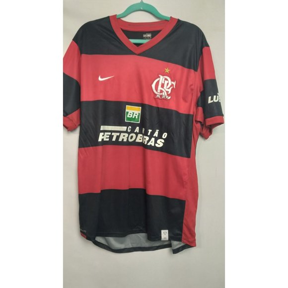 Nike Cartao Petrobras Brazil Jersey Soccer Football Shirt Red Black XL